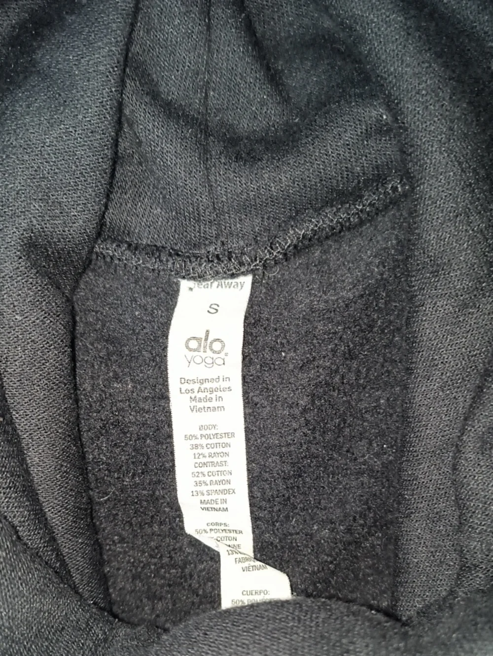 Alo Yoga Black Haze Funnel Neck Pullover Sweatshirt Size S